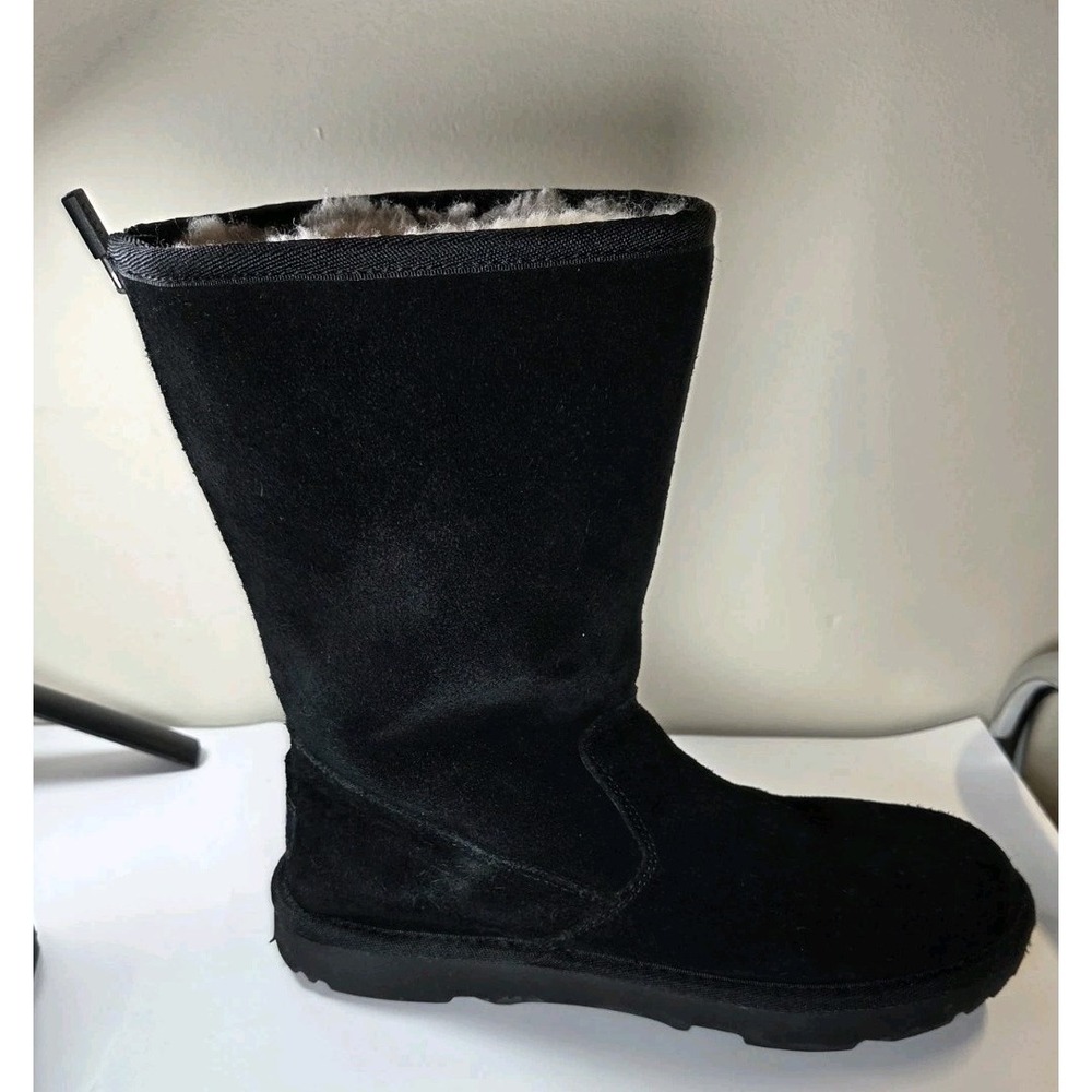 UGG KIDS LIL SUNSHINE II BOOT BALCK SUEDE WOOL LINED ZIP‎ UP LITTLE KID